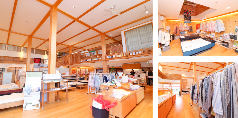 静岡の寝具専門店「わたしの眠りいなべ」の店内の写真